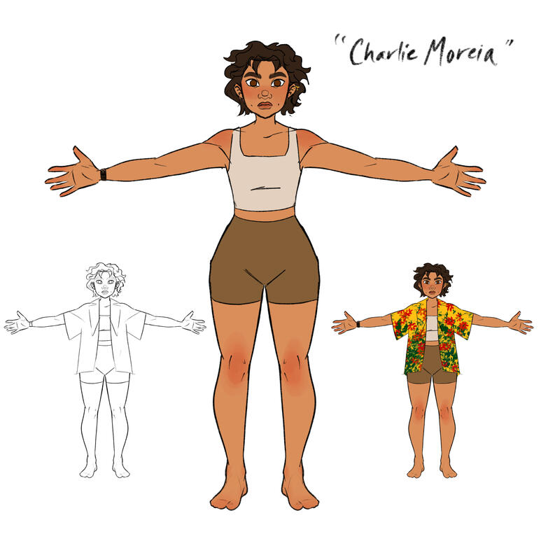 Thesis Character Design T-Pose | What Pulls You Under