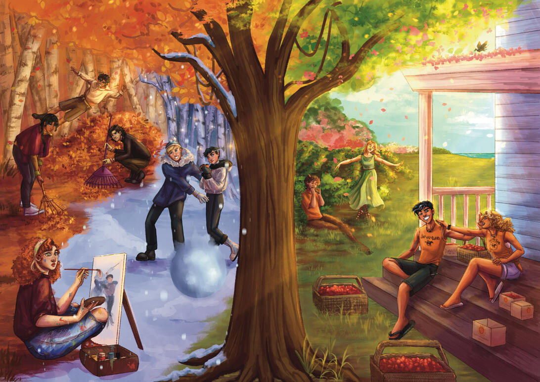 Cover Spread for the "PJO Seasons: All Year Round" Fanzine